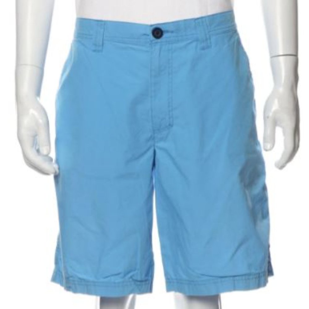 Columbia Regular Fit Flat Front Sky Blue Bermuda Shorts Sz 36 Waist